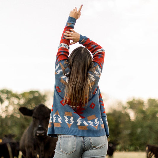 Aztec Cardigan Blue
