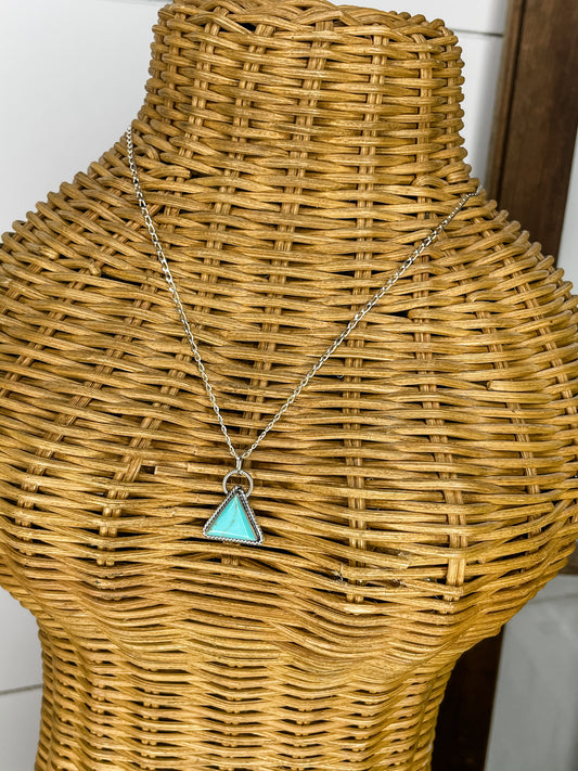 Authentic Turquoise Triangle Necklace