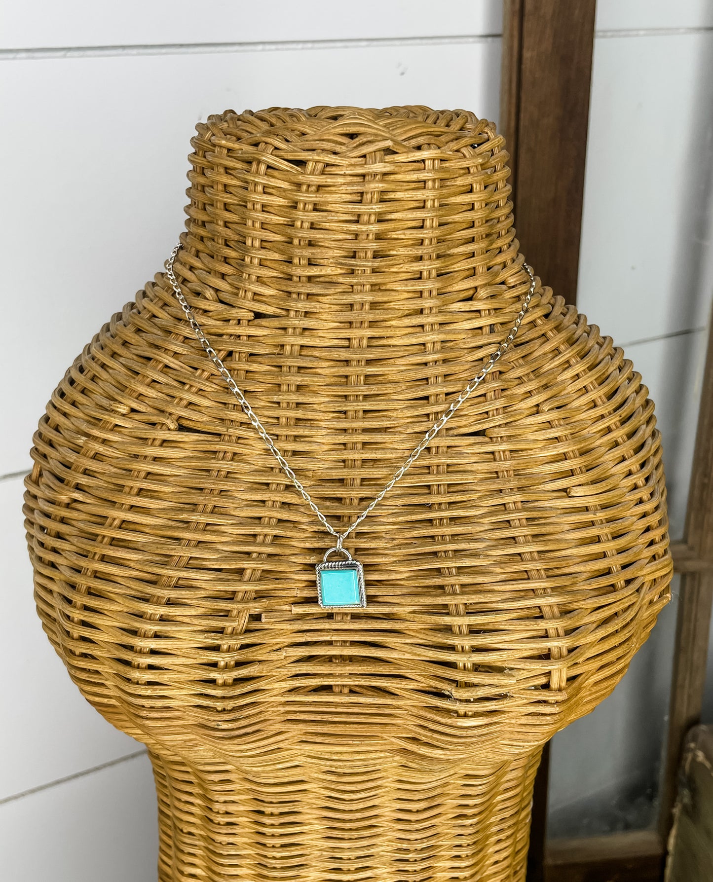 Authentic Turquoise Square Necklace